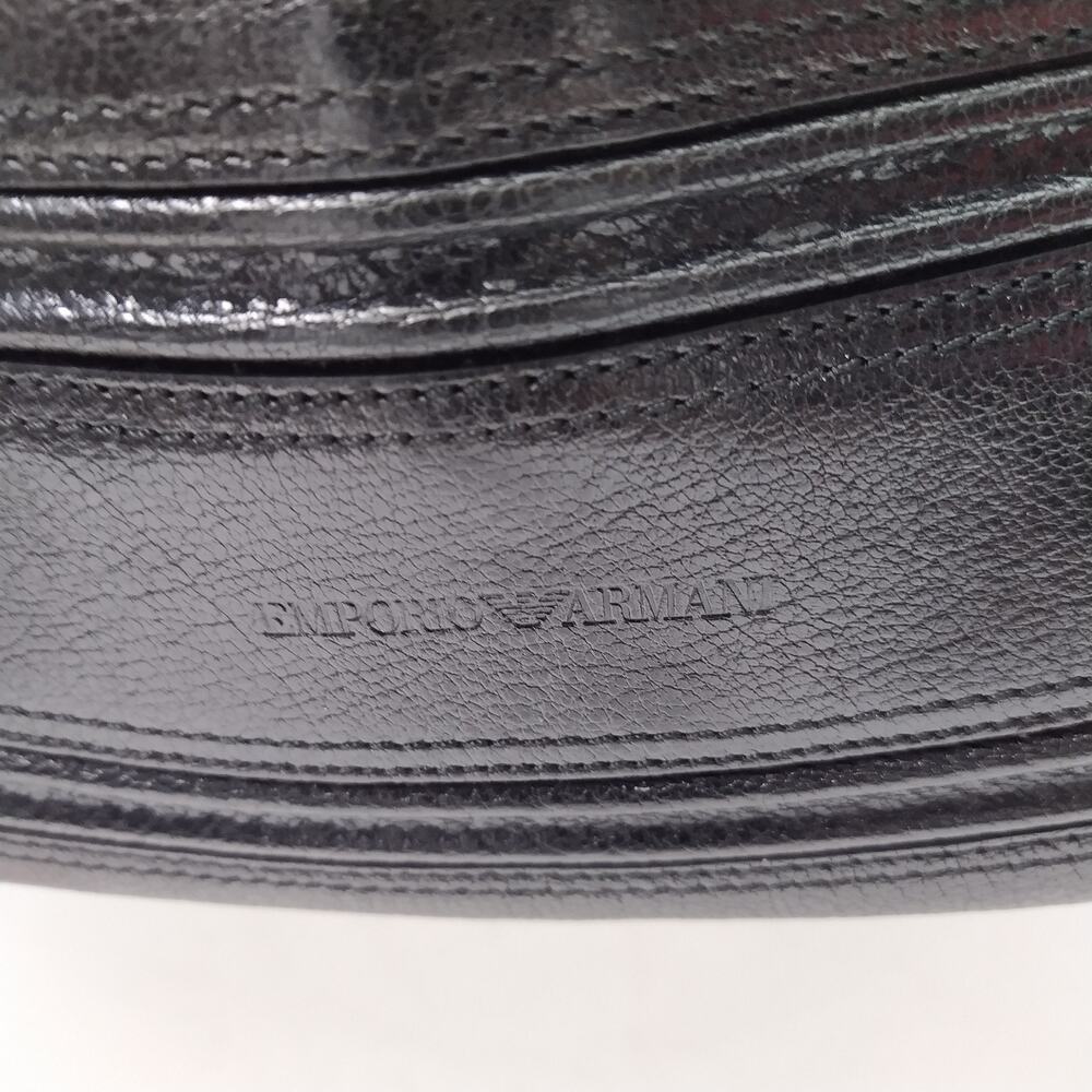 Emporio Armani Black Leather Zipper Closure Hobo Shoulder Bag - Picture 4 of 16